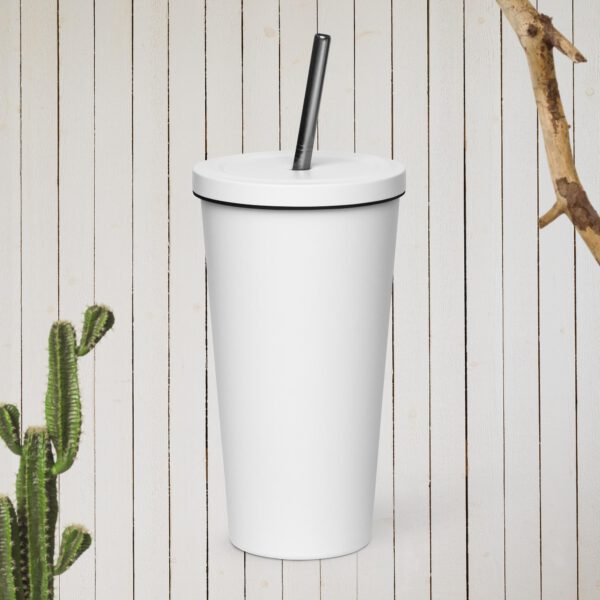 Insulated tumbler with a straw