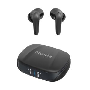 air focus anc matte black active noise cancelling earbuds (in ear wireless headphones)