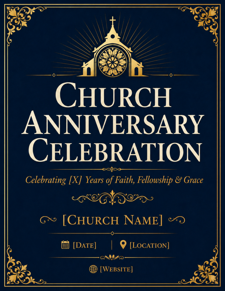 Church Anniversary Bulletin Template