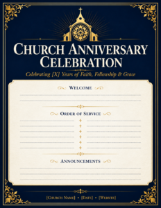 church anniversary bulletin template