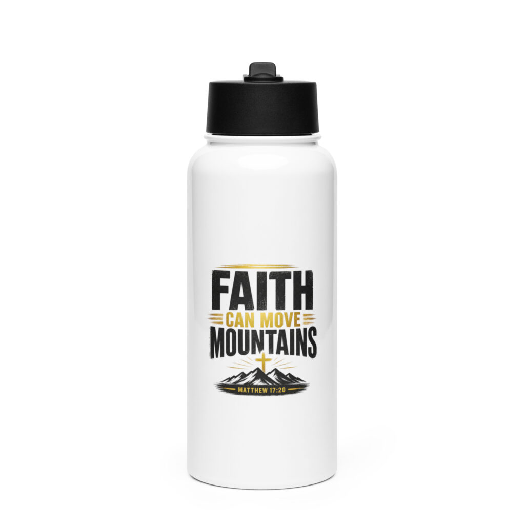 Stainless steel water bottle with a straw lid