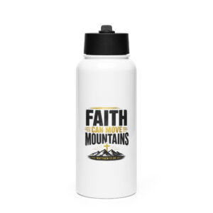 stainless steel water bottle with a straw lid